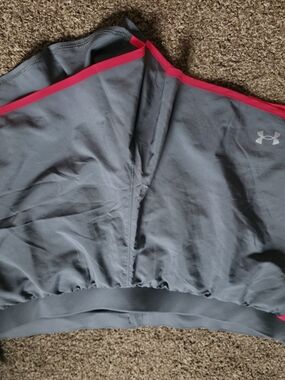 Under Armour Gray Shorts with Pink Trim